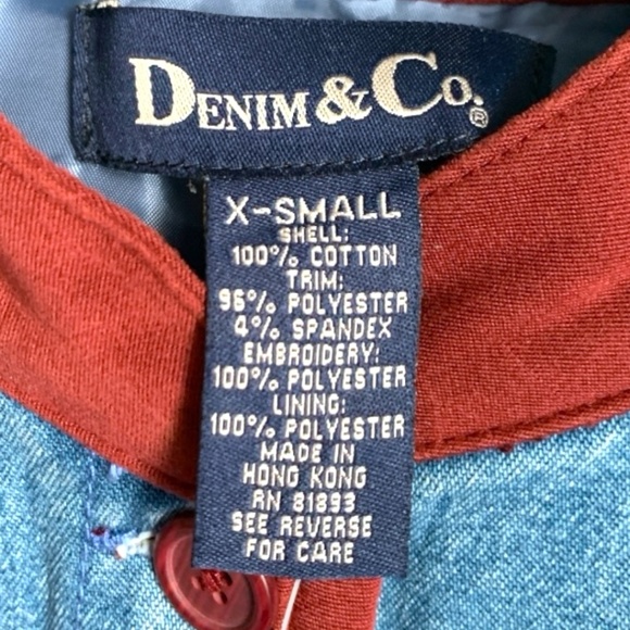 NWT Denim & Co Denim Women's Jacket with Embroidered Size XS QVC Pockets Jean - Picture 6 of 7